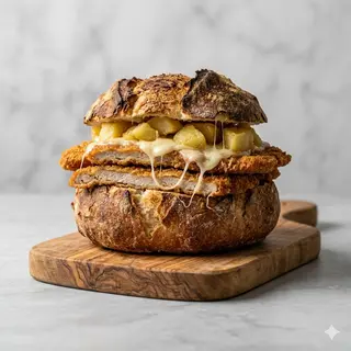 Cuzzitiello con cotoletta provola e patate