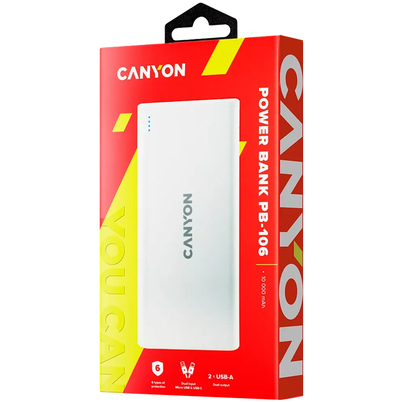 Canyon Power Bank 10000Mah Pb-106 White