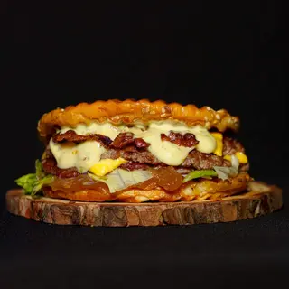 Double Pesto Green Press burger