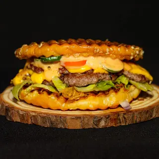 Double Spicy Press burger