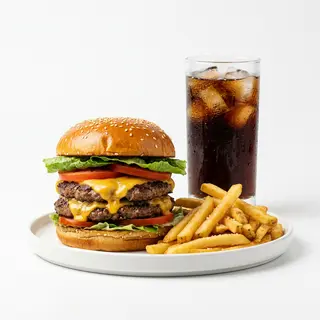 Double beef burger menù