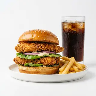Double chicken burger menù