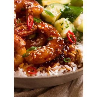 Dry chilli garlic prawns