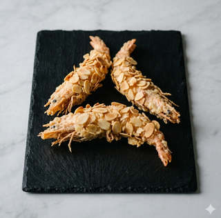 Ebi tempura con mandorla