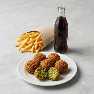 Falafel 6 pezzi  + bevanda + patatine