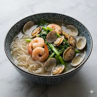 80 Fan vongole gamberi in brodo