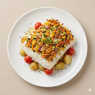 Filetto di pesce al forno in crosta di patate