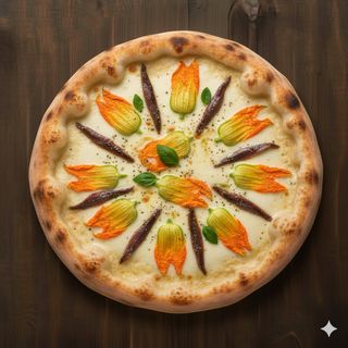 Fiori di zucca pizza