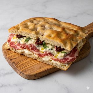 Focaccia capocollo e gorgonzola dolce