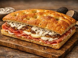 Focaccia la burrata nera