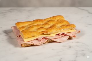 Focaccia prosciutto cotto e formaggio