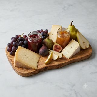 Formaggi, composte e frutta di stagione