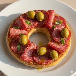 Fresina salame e olive verdi