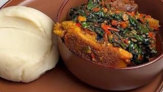 Fufu and vegetable soup 