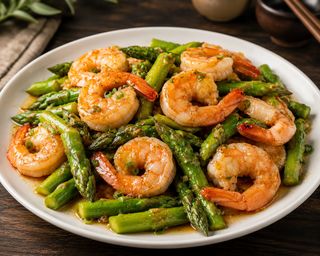 38. Gamberi con asparagi