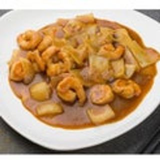 Gamberi bambù e funghi