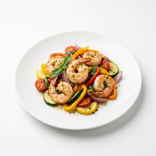 Gamberi con verdure