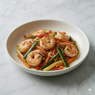 Gamberi con verdure
