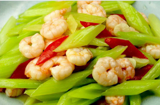 76 蔬菜虾仁Gamberi con verdure miste