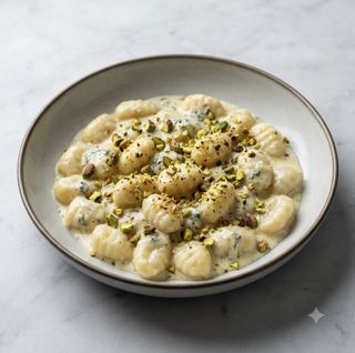 Gnocchi con gorgonzola e pistacchio