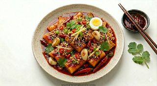 Gnocchi di riso con salsa piccante coreana