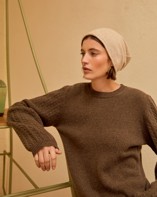 Gorro lana Merino crema