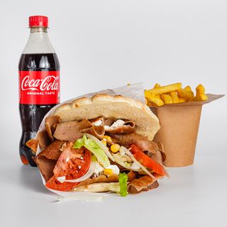 Lepinja Govedina sa krumpirićima i pićem