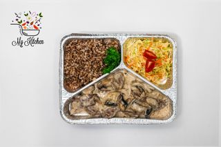 Говядина с грибочками в сливочном соусе (150г)