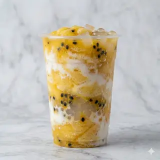 Granita al passion fruit e latte di cocco