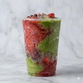 Granita alla fragola e matcha