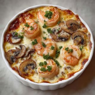 Gratin Crevette Champignons