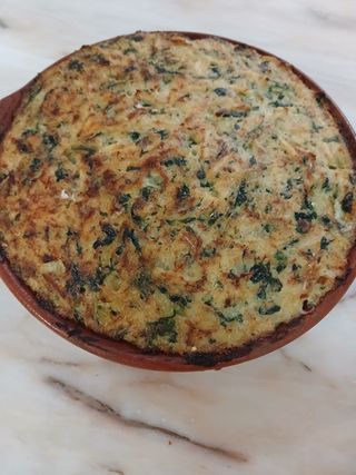 Gratinado de Bacalhau, Camarão e Espinafres