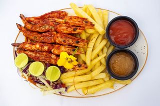 Grilled prawns