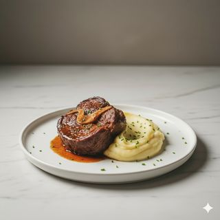 Guancia di manzo c.B.T. Con purea di patate