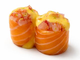 Gunkan sake amaebi mango