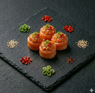 88. Gunkan salmon out spicy