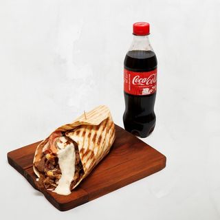 Gyros od piletine u tortilji + Coca Cola