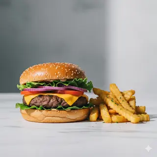 Hamburger con patatine