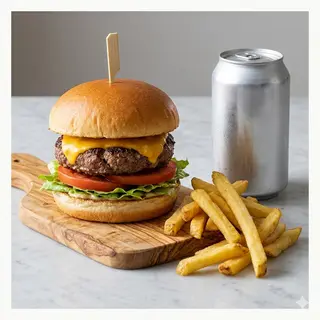 Hamburger + patatine + bibita