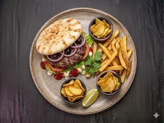 Hamburger +patatine