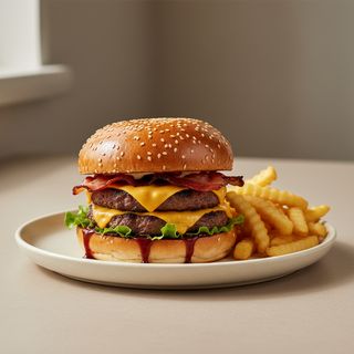 Hamburger componibile con patatine