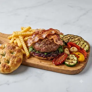 Hamburger di black angus al piatto