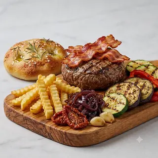 Hamburger di fassona piemontese IGP al piatto