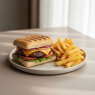 Hamburger e patatine 