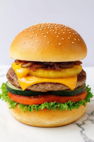 Hawaiian BBQ chicken burger