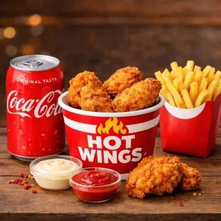 Hotwings 5 + 1 Batata Frita + 1 Coca-Cola