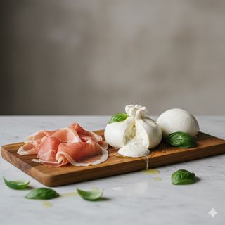 Il crudo, la burrata e la bufala