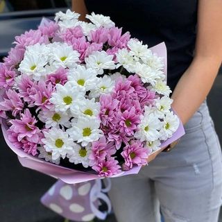 Pink & White Mixed Chrysanthemum Bouquet