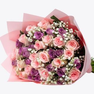 Pink & Purple Rose Elegance Bouquet