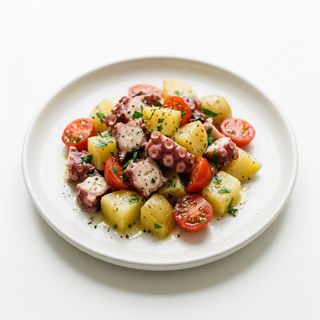 Insalata di polpo con patate e pomodorini